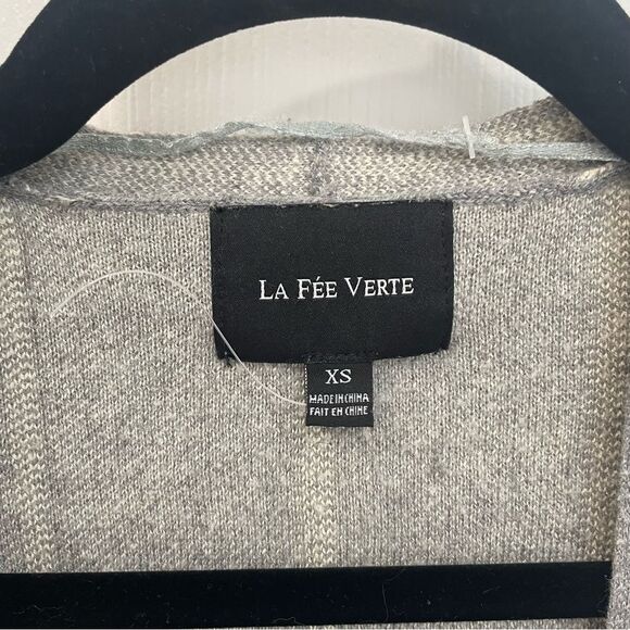 La Fee Verte Anthropologie Gray Hudsen Open Poncho Cardigan Women’s Size XS - Picture 3 of 5